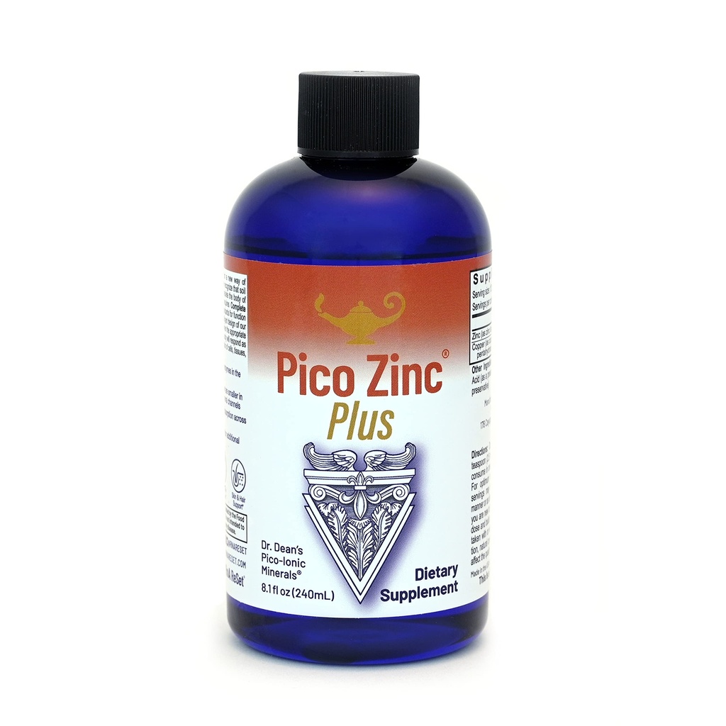 RnA ReSet Pico Zinc Plus – Liquid Zinc & Copper Supplement, Pico-Ionic Mineral Solution, 8.1 Fl Oz (1-Pack), NSF Contents Certified, Immune Support, Skin Health, Cellular Health, Vegan