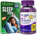 Equate Sleep-Aid Diphenhydramine HCI 25 מ"ג 365 Caplets ו Vital Volumes Sleep Steps