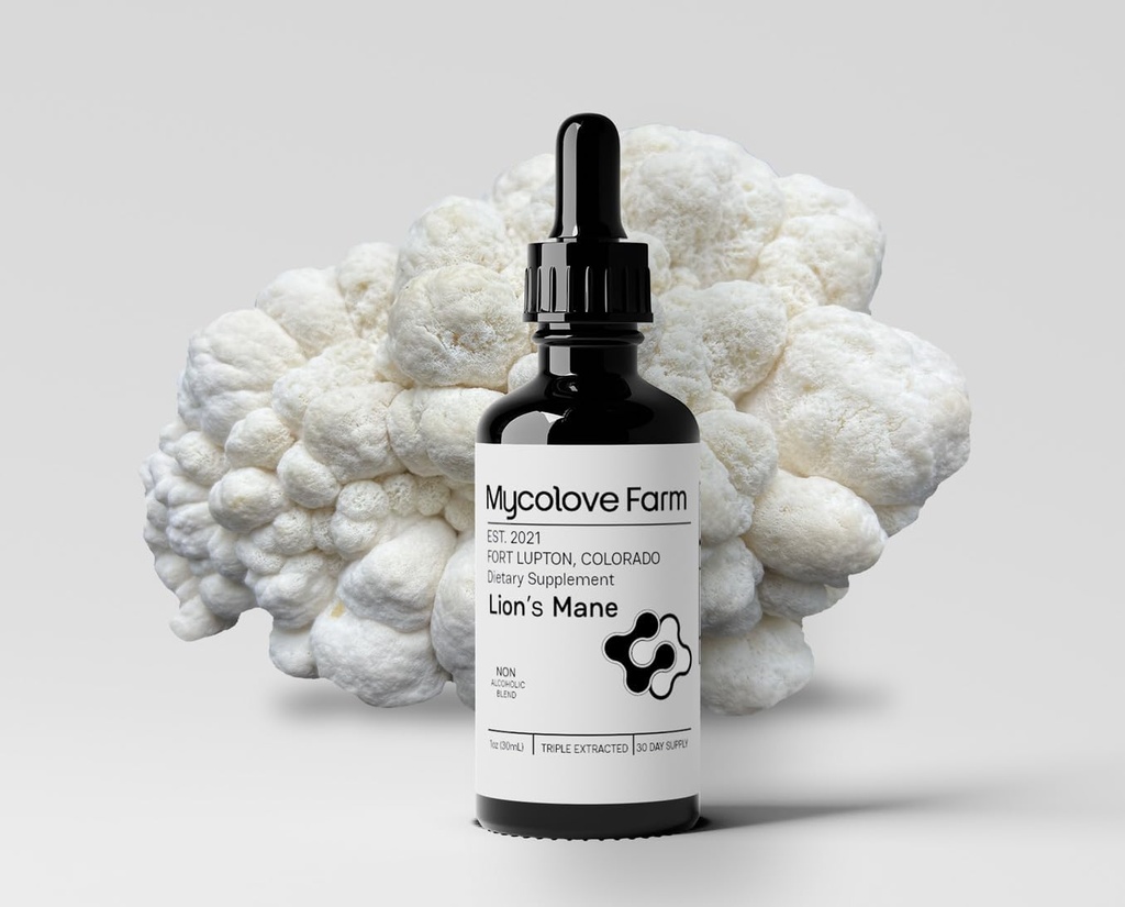 Mycolove Farm Organic Lion's Mane & Gotu Kola Tincture - Boost Mental Clarity - екстракт фруктів тіла