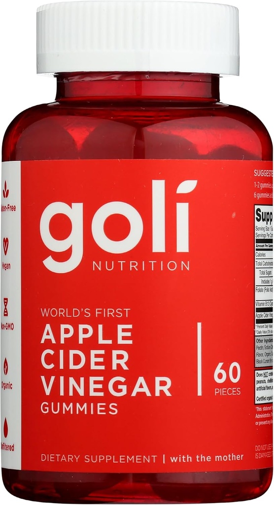 Goli Nutrition Перший Apple Cider Vinegar Gummies 60 граф, 60 граф
