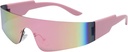 Crazy Feng Trendy Rimless Futuristic Wrap Around Sunglasses Women Men,Cyberpunk Visor Sunglasses Shades Fashion Eyeglasses