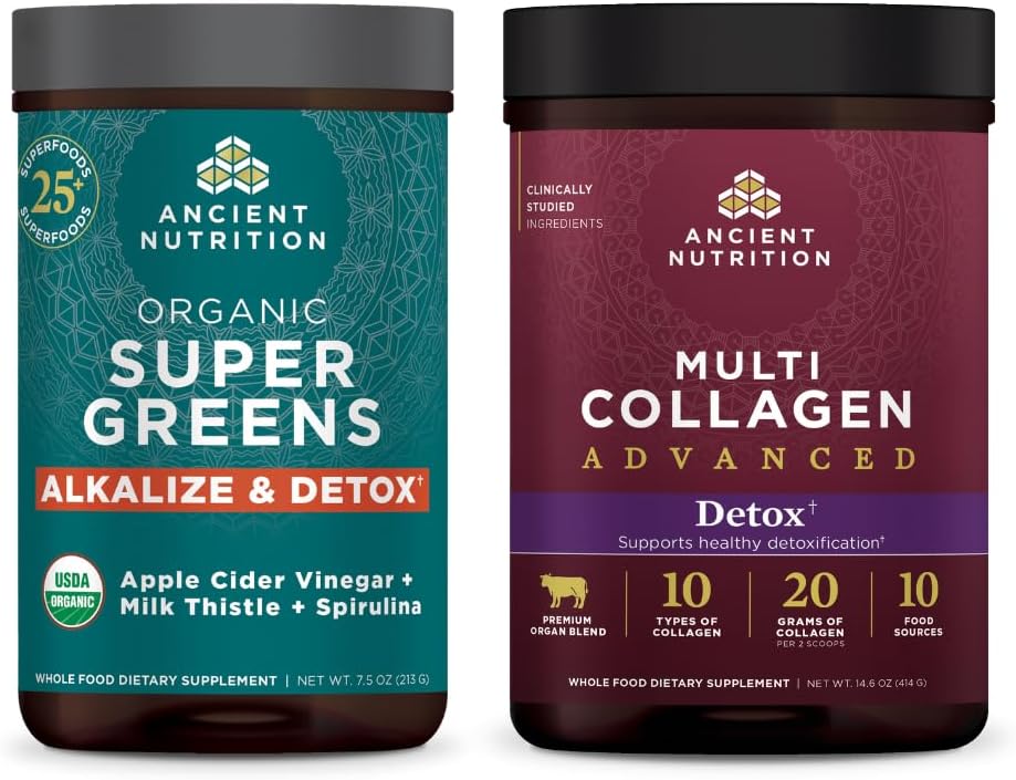 Antic Nutrition MultiClock Advanced Powder Clear & Detox, Unflavored, 36 Servings + SuperGros Gerx i elcalze Powder, 25 Servings