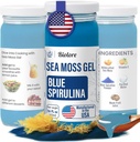 Biolore Wildcrafted Sea Moss Gel - Blue Spirulina 16 oz - Flavored Sea Moss Gel with Essential Vitamins & Trace Minerals - Vegan Superfood - Made in USA, Gluten-Free, No Added Sugar