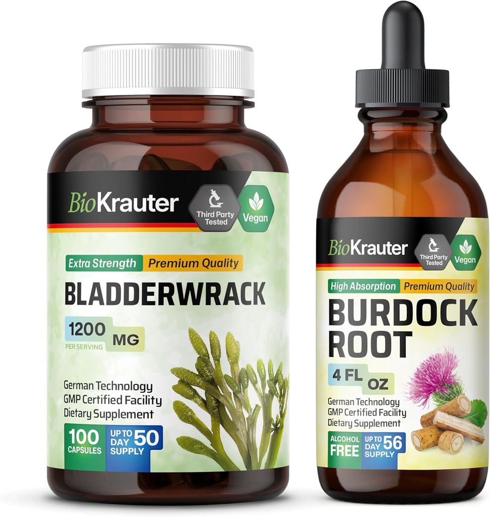 BIO KRAURER Bladwrack 100 Capules i Burdock Root Tincure 4 FO. Oz.