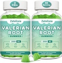 2 Jeck Organic Valerian Root Grubys, Calma natural per ajudar a relaxar-se, hebal suplementari per a la suport mosiva, Melatonin Free, No-GMO, Guten Free, Vegan, Green Grape Flavor, 120
