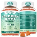 2 Pack Organic Valerian Root Gummies for Sleep, Melatonin Free, 120 Count | Natural herbal supplement for relaxation, calm and restful sleep. Vegan, non-GMO, gluten free, green grape flavor.