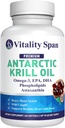Antarktis Krillöl Omega 3 Astaxanthin Choline DHA EPA, Überlegene Absorption, Extrastärke, kein Fischöl Nachgeschmack, Schwermetall getestet, Small Size softgels 500mg