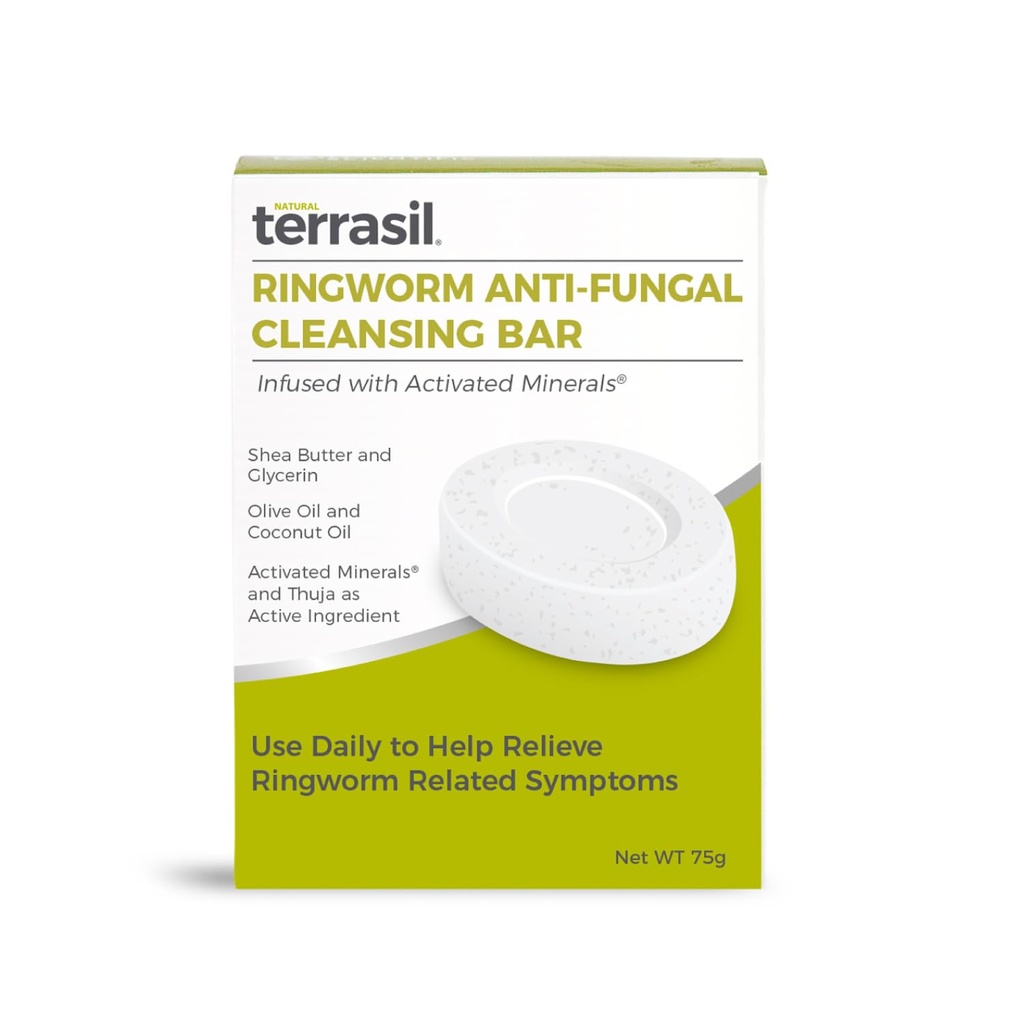 Terrail Antifungal Ringworm Soap (75g) Ring Worm Soap Bar con ingredientes naturais Featuring Coconut Oil & Shea Butter, tratamento de verme para humanos Soap Antifúnxico, dermatólogo Testado