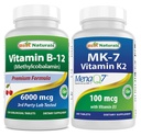 Best Naturals Vitamin B12 6000 mcg & Vitamin K2 (MK7) with D3