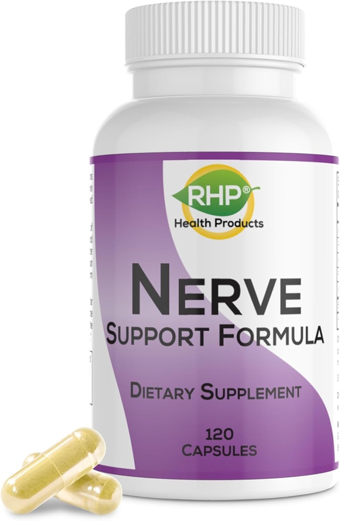 Nerve Support Formel für die Ernährungsunterstützung von Neuropathie. Relief von Nerve Aches, Schmerz und Unglück. B-Komplex mit Folsäure. 120 Kapseln