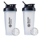 BlenderBottle Classic Shaker Bottle Perfect for Protein Shakes and Pre Workout, 28oz,Clear/Black (Pack of 2)