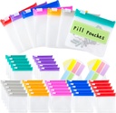 Pill Pouch Bags Bisa dipakai Ulang Pouches Pill dengan Label Set 35 Pcs Pill Bags Daily Medicine Organizer Small Medicine Bag Self Seal Pill Paket dengan Slide Lock (7 Warna)