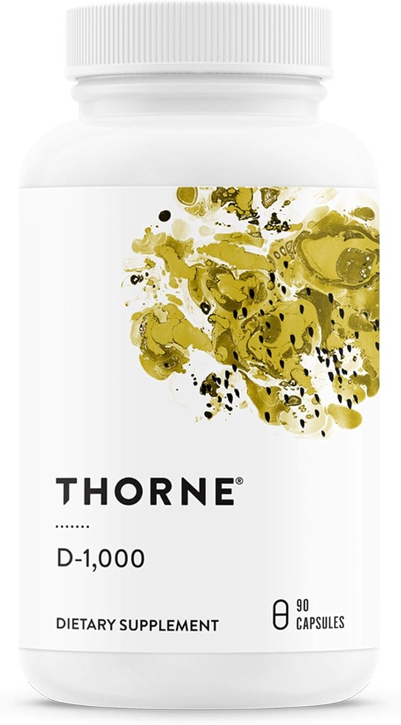 THORNE - Phụ B3 - Hỗ trợ Healthy Bones, Teeth, cơ bắp, Tim mạch & Immune Hàm* - Gluten, Dairy & Soy- Free - 1000 IU - 90 phục vụ