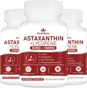Astaxanthin and Lycopene 70mg,Astaxanthin Supplement with Phosphatidylcholine, Lutein and Zeaxanthin, Powerful Antioxidants Supplement (180 Capsules)