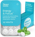 NeuroGum Energy Caffeine Mints (144 조각) - L-theanine + Natural Caffeine + Vitamin B12 & B6 - Nootropic Energy & Focus Supplement for Women & Men - Keto & Vegan, Peppermint 풍미