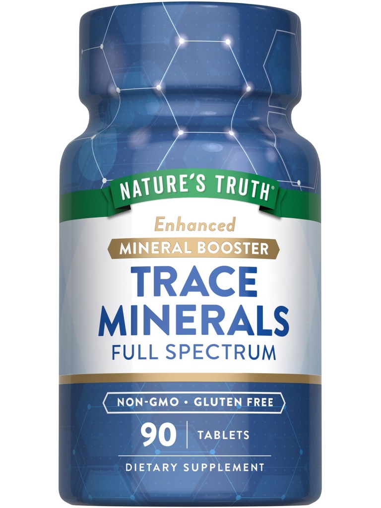 Nature's Truth Trace Minerals Supplement with Iodine | 90 Tablets | Enhanced Mineral Booster | Non-GMO & Gluten Free Supplement