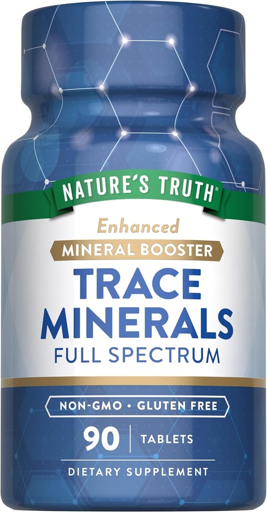 Naturens Sanning Trace Minerals Supplement med jod | 90 tabletter | Förbättrad mineral Booster | Non-GMO & Gluten fri tillägg