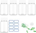 Clear Pill Şişe 6Pcs Boş Tikintilər Plastik Pill Şüşə Təhlükəsizlik Reagent Containers 80ml  Large  Large  Liquid  Liquid