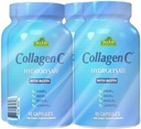 CollagenC Hydrolysate - Collagen kapsulak 4 Pack Biotin & bitamina C - 60 kapsulak botilako Skin, Ile, Nails, Immune & Joint Support - 4 Pack