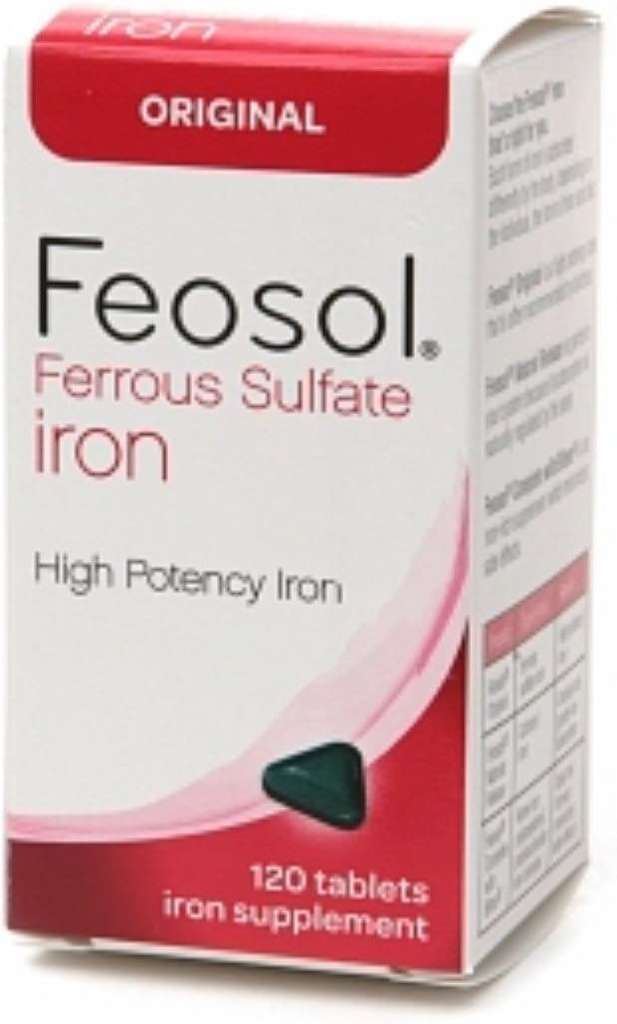 Feosol Ferrous Sulfate Iron, Original, Comprimidos 120 ea (Pacote de 4)