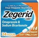 Zegerid OTC 24- hodinová pomoc od Heartburn, jediný inhibitor protonové pumpy s Omeprazolem 20mg + sodná sůl bikarbonátu, léčebné postupy časté srdeční pálení, 14ct kapsle