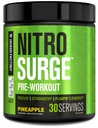 Jacked Factory NITROSURGE Pre Workout Supplement - Endless Energy, Instant Strength Gains, Clear Focus, Intense Pumps - NO Booster & Powerful Preworkout Energy Powder - 30 Servings, Pineapple