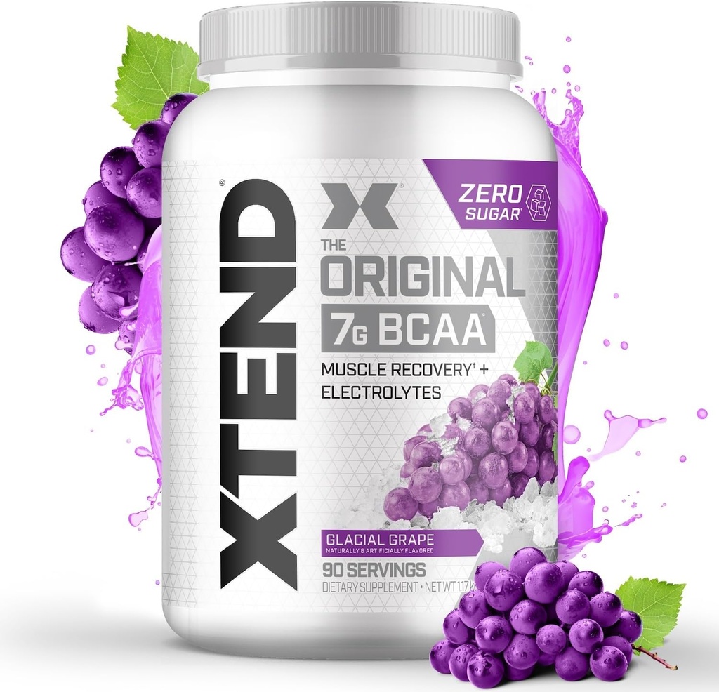Xtend Original BCAA Powder 7g BCAA un 2.5g L-glutamīns, bez cukura post Workout Muskuļu atveseļošanās Drink ar aminoskābēm vīriešiem un sievietēm, 90 Pasniedz