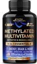 Methylated Multivitamin - B2, B6, 5-MTHF & B12 | Antioxidanter C & E | Vitamin D3 & K2 - för Män & Kvinnor - 9-i-1 MTHFR Tillägg med TMG - Energi, hjärna och humör - Vegan - Made in USA - 120 kapslar