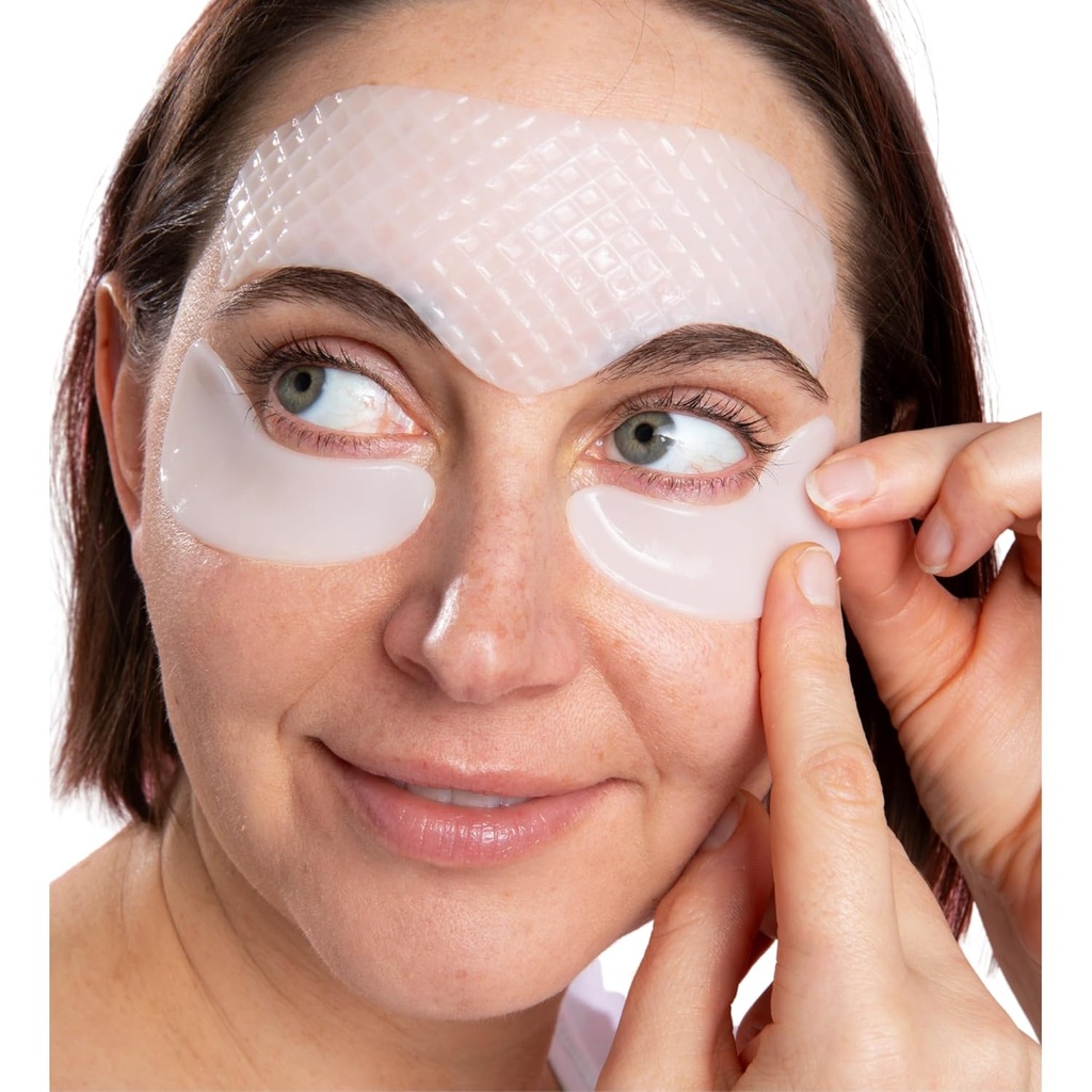 JJ&G's Forehead & Under Eye Patches Bundle | Depuff, Brighten, and Hydrates Skin | Diminishes Dark Circles, and Wrinkles Overnight | Made with Collagen, Glycerin & Vitamin C | (12 Pairs & 12 Patches)