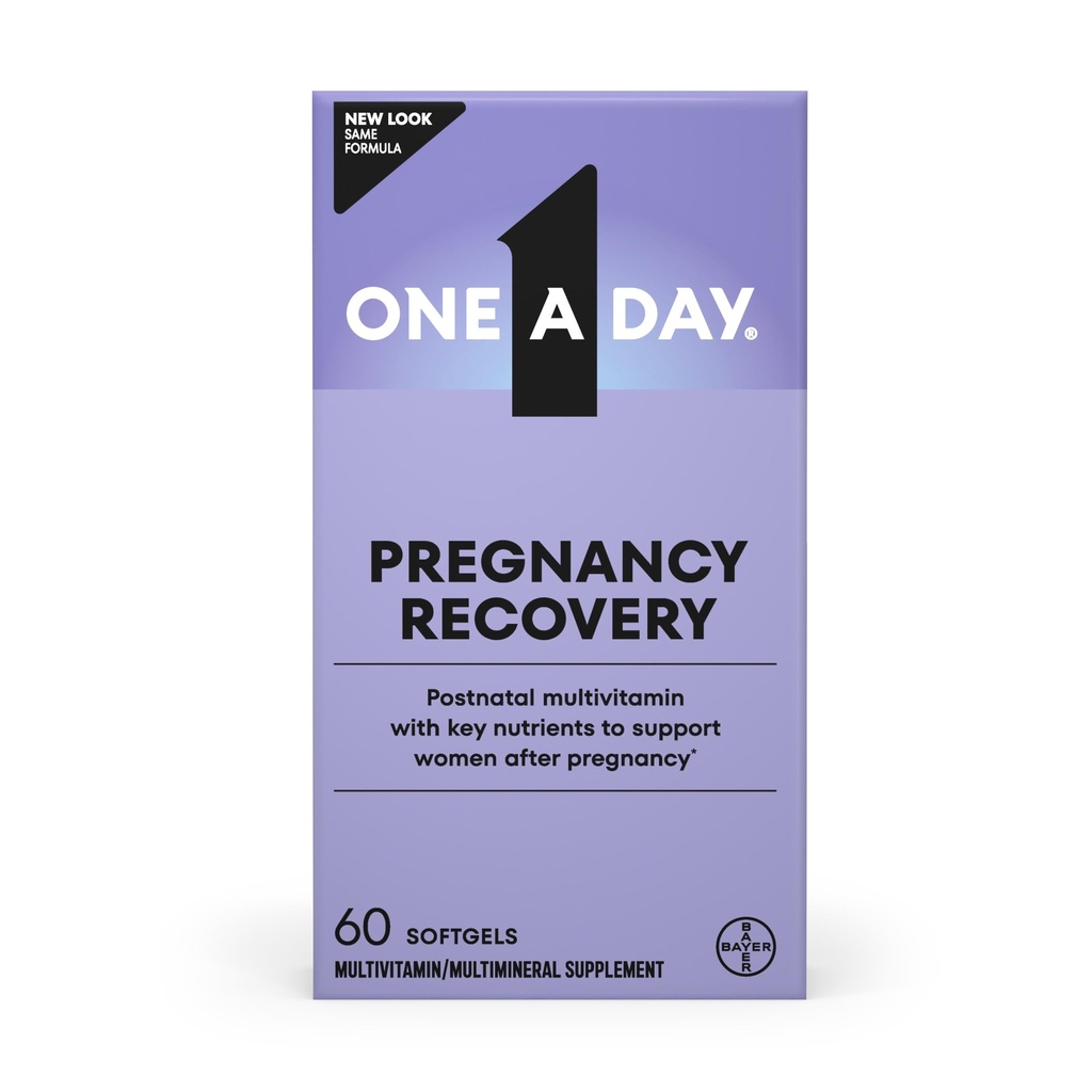 One A Day Postnatal Vitamins for Women, Postnatal Multivitamin with Folic Acid, Omega-3 DHA, B Vitamins, Support Immune Health, Breastfeeding, Post Partum Essential Nutrients for Women, 60 Ct