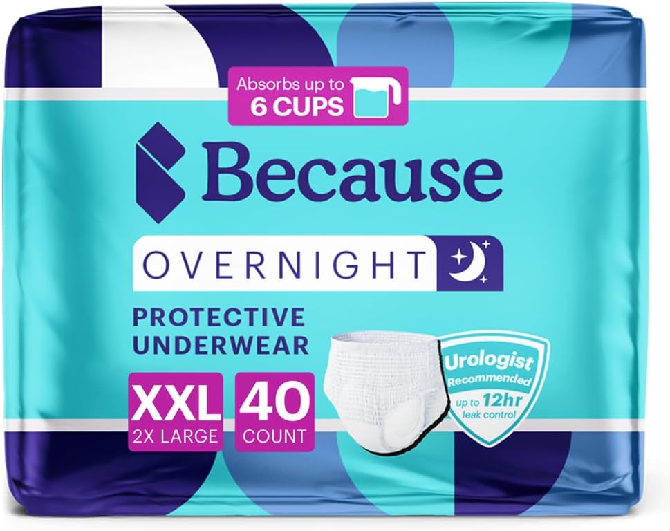 כי Overnight Absorbency משוך Ups - ניאוף למבוגרים מתחת לשבעה, תוספת Absorbent NightTimes for Men and Women, White, XXLarge, 40 Count (4 Packs of 10)