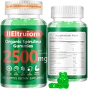 유기 파란 Spirulina Chlorella Gummies, 13-in-1 최고 녹색 & Superfoods, Spirulina 2500mg는 바다 Moss, Chlorophyll, GLA, 글루텐을 가진 매일 에너지, 60의 Vegan Gummies를 강화했습니다
