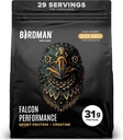 BIRDMAN Falcon Performance Proteína Vegan Powder, 31g Protein, 5g Creatina, 5g BCAA, Probióticos, Electrolytes, Pre Workout, Low Carb, Sugar Free & Dairy Free, Plant Based Vanilla Protein, 29 Servizos
