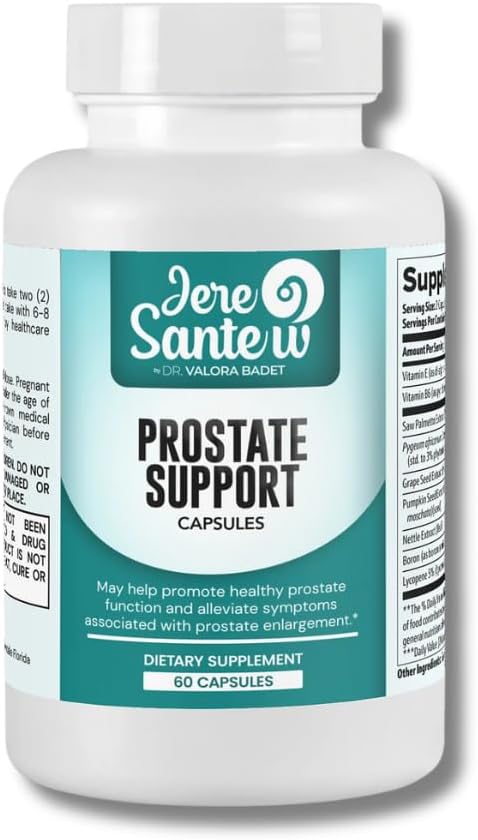 Prostate Support Supplement with Saw Palmetto, Pygeum & Lycopene - Prostate Health & Urinary function Support - 60 kapsulak - Gizonen ongizaterako nahasketa naturala - Estatu Batuetan egina