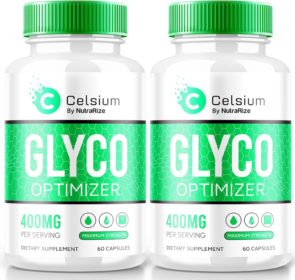 NutraRize (Pack of 2) Celsium Glyco Optimizer, Blood Flow Support, All-Natural Capsules to Maintain Stable Levels, Herbal Plus Vitamins Formula for Overall Health, Official Reviews (120 Capsules)