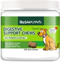 Herbion Pets Digestive Support Chews amb Probiotics i Enzymes, 120 Soft Chews, amb Daily Digest Enzys, per a Gut Sanitat, el mínim 2 milions de CFUs, fet als EUA per a Dogs 12 setmanes+, paquet 1