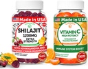 Lunakai USA Made Shilajit & Witamina C Wysoka potencja Gummies Bundle - Energia i wsparcie immunologiczne - Non-GMO & Pyszne