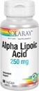 SOLARAY Alpha Acid lipoic 250 mg - 60 VegCaps - Healthy Antioxidant Activity & Energy Support - Non-GMO & Vegan