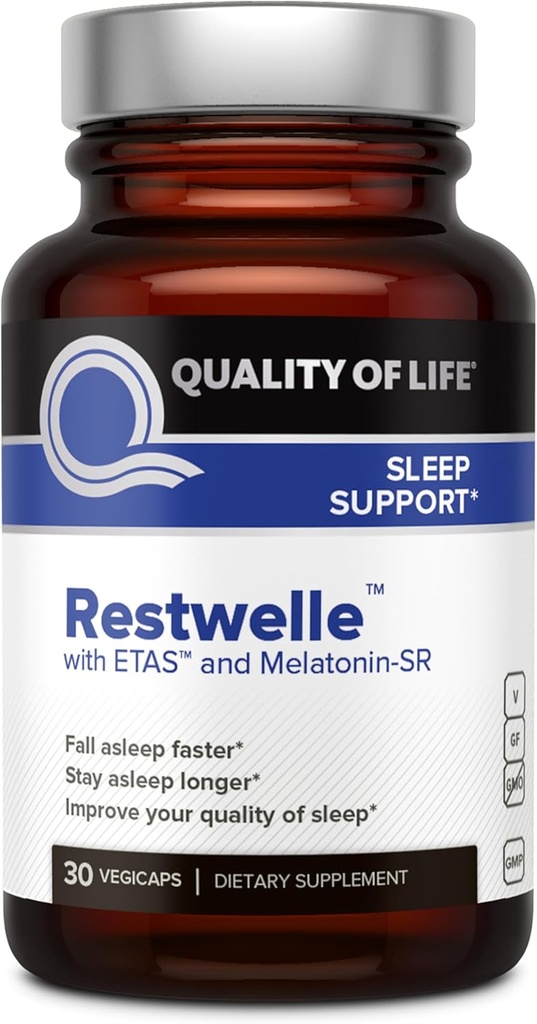 คุณภาพ ของ ชีวิต – Realwelle – premeums ups and Melatonin supplement – nonroggy met with ups and Melatonin SR - การ ออก แบบ นิสัย – 30 Capsuls