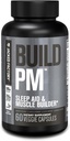 Jacked Factory Build PM Time Muscle Builder & Sleep Aid - Post Workout Recovery & Slease Supplement w / VitaCherry Tart Cherry, Ashwagandha, & Melonalin - 60 Natural Veggie Pills