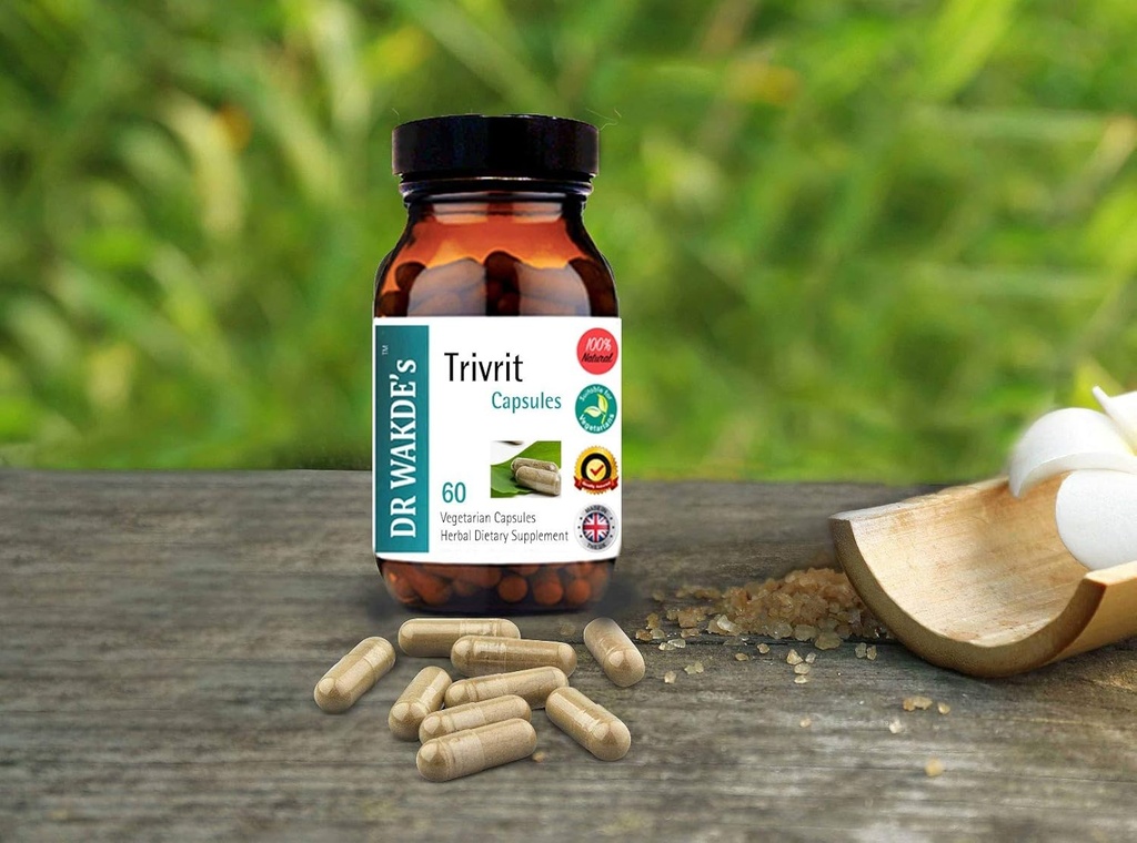 DR WAKDE'S Trivrit Capsules (Nishottar, 60 Veg Caps, Plant-Based Supplement, Ayurvedic Herb, All Natural, Vegan)