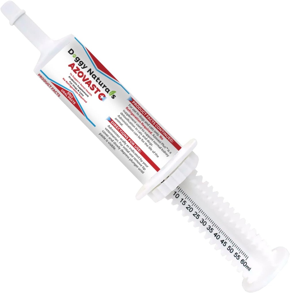 Azovast Plus Doplnok pre zdravie obličiek pre psy a mačky, perorálna pasta (60 cc) - Nevyžaduje sa žiadna chladnička - Nápoveda Funkcia obličiek a Managing Toxíny Kuracie chute (Vyrobené v USA (60cc)