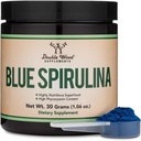 Blue Spirulina Powder - 최대 35 % Phycocyanin 함량, Blue-Green Algae의 슈퍼 푸드 파우더, 스무디 및 단백질 음료, 공장 식품 착색 (1 개월 공급) 더블 우드로 혼합