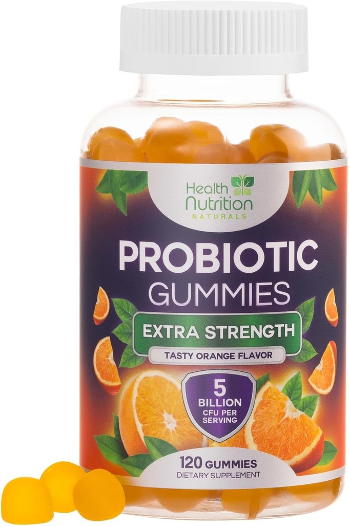 Probiotic Gummies 5 억 CFU - Digestive Health & Gut Support Gummy for Women, Men, & Kids, Immune Support, Non-GMO, Vegan, 120 Gummies에 대한 일일 프로 바이오 틱 보충