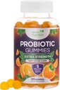 Probiotikas Gummies 5 miljardi KVV - daudzpusīgi probiotikas celmi gremošanas veselībai un Gut Support Gummy sievietēm, vīriešiem, & Kids, Daily Probiotics Papildinājums imūno atbalstu, Non-GMO, Vegan, 120 Gummies