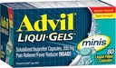 Advil Liqui-Gels Minis Pain Reliever and Fever Reducer, Pain Medicine for Adults with Ibuprofen 200mg for Pain Relief - 80 Liquid Filled Capsules
