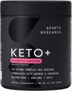 Sports Research Keto Plus Exogenic Ketones with goBHB - 30 Tarjoilut Keto Electrolyte Powder for Hydration, Energy, Focus & Ketosis 