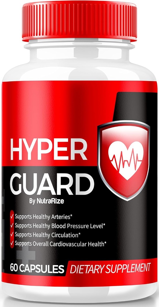 NutraRize Hyper Guard kapsulak, HiperGuard Naturaleko Odol-ontziaren Garbitzailea, Osasun eta Ongizate orokorrari laguntzeko Premium formula, Hiper Guarden Azterketa Ofiziala (60 kapsula)