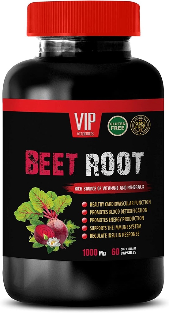 Superfood Beet Root Supplement - Beet Root 1000 MG - Beet Root Lämmastikoksiidi Supplement, Beet Root Pills, Beet Root Vitamiinid, Immuunsüsteemi tugi, Beet Vitamiinid, Beetroot Supplement, 1 Bot 60 Tabs