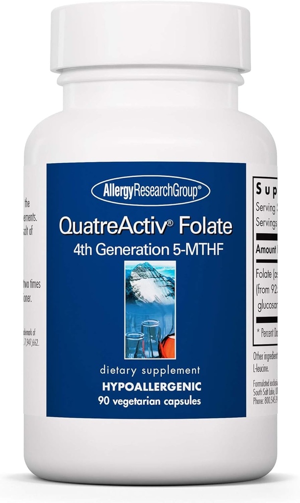 Allery Research Group Quatrev Folleate - Methylfoate, 5-MTHF, Profile, Quetrefolic, Andister Calls - 90 เคานต์